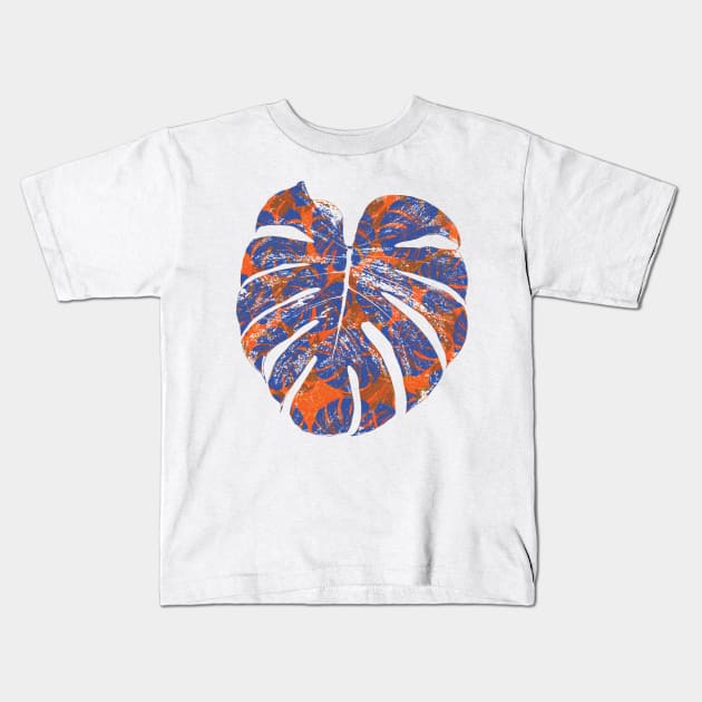 Monstera Extravagant Blue Kids T-Shirt by cesartorresart